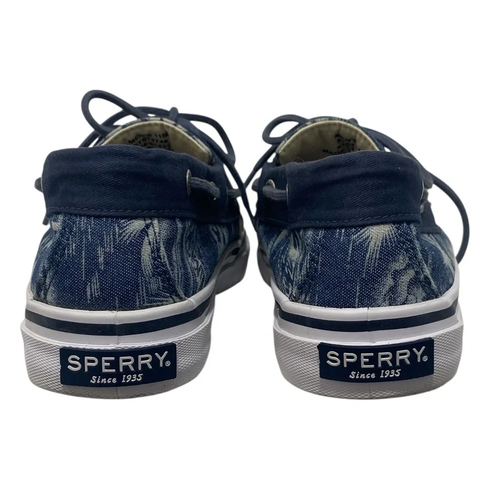 Sperry Blue & White Tropical Print Top Siders Boat Shoes - New - Men’s 11